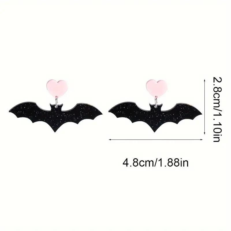 Halloween Spider Pumpkin Bat Earrings  Gothic Acrylic Statement Jewelry for Women,Party Halloween Accessories Ghost House Design