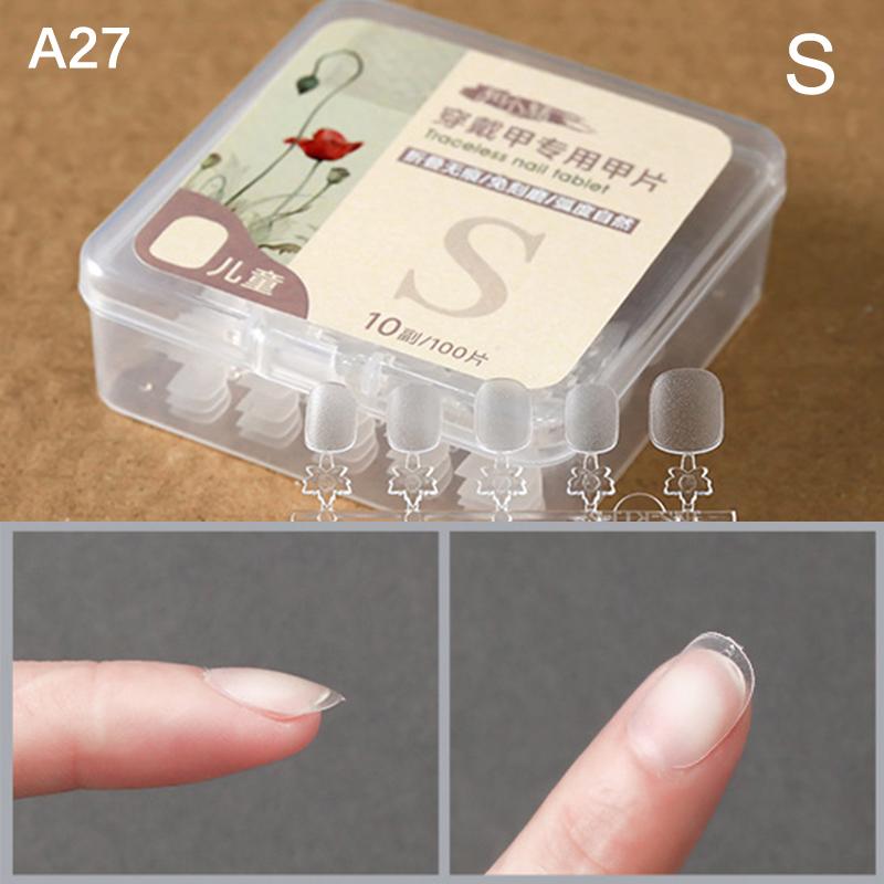 100Pcs/Box False Nails Press On Nails Coffin Artificial Nails Clear Fake Nail Tips For Extension Manicure Tool