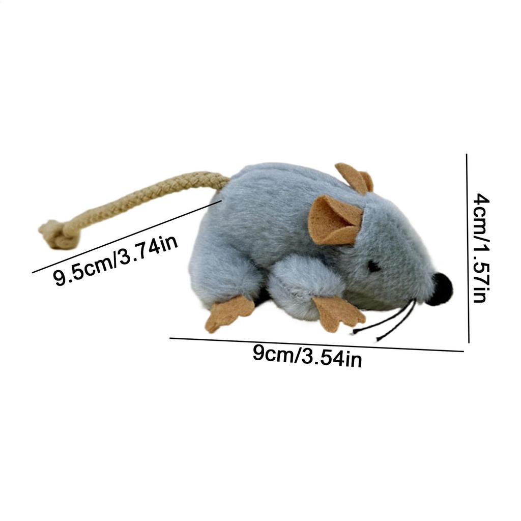 Cat Toy Mouse Built-in Sound Compact Play Game Stuffed Cat Toys for Daily Ground Home Indoor Outdoor Birthday Holiday Pet