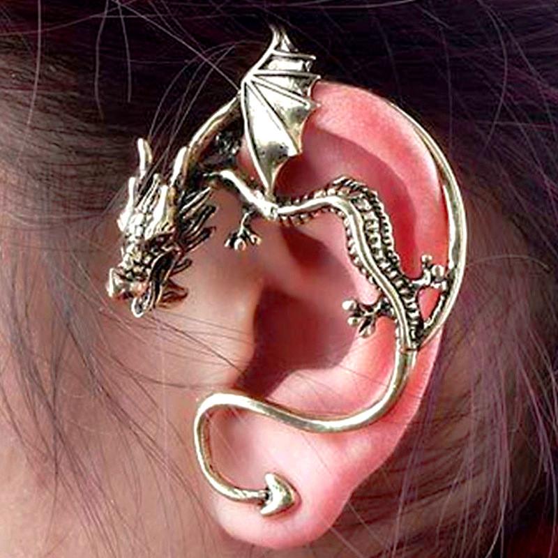 Punk Dinosaur Oversized Ear Jewelry With Oilprocessed Finish For Casual Events