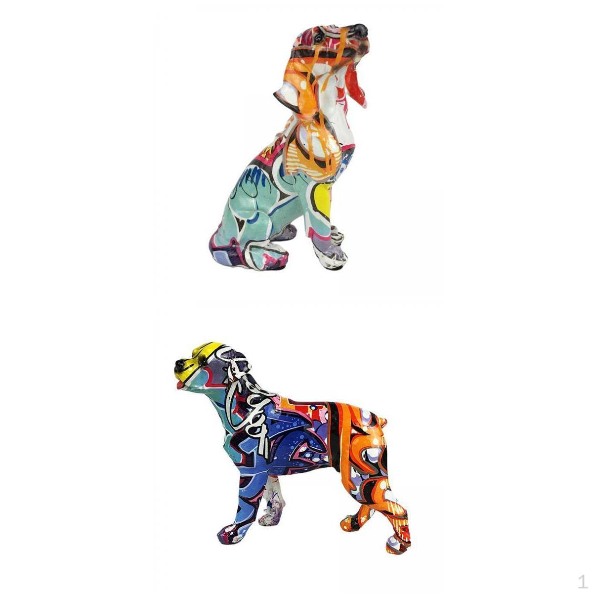 

2pcs Creative Dog Statue Figurine Bedroom Entrance Tabletop Decoration