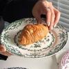 Ceramic Dinner Plate Retro Dessert Plate Creative Shallow Plate  Restaurant