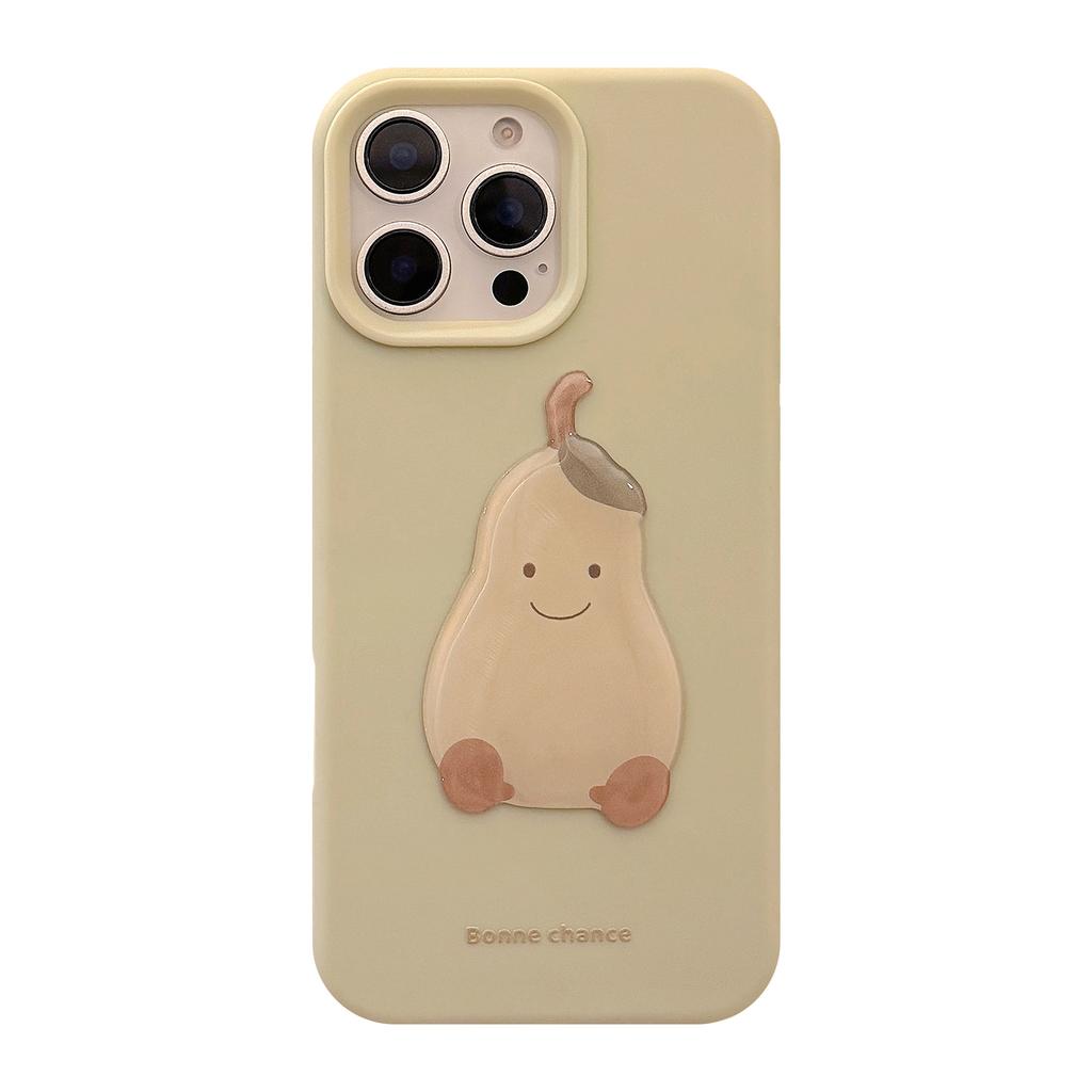 Three Dimensional Cartoon 17pro Max Apple 16 Mobile Phone Case Green Pear Iphone14 Suitable for 13 Small Fresh