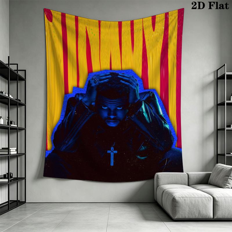 The Weeknd Wall Tapestry Aesthetic Wall Hanging Printed Fabric Blanket Decorative Tapestries for Bedroom Living Room Home Decor