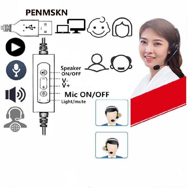 RJ9 Headset with Microphone Noise Cancelling RJ9 Headphone for Computer Laptop PC Business Call Center Office
