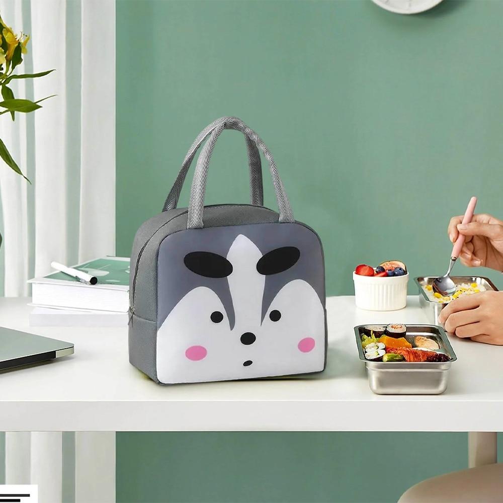 Kids Insulated Lunch Bag 22x14x19cm Cooler Bag for Food & Drink Aluminum Foil Inner Layer Gray XTO