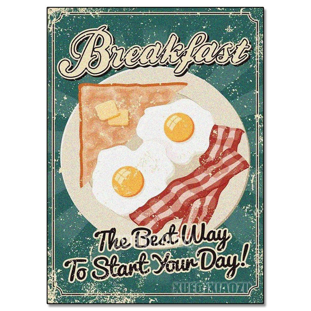 5D Diamond Painting Food Poster Diamond Mosaic Embroidery Set Bread Beer Cup DIY Rhinestone Kitchen Restaurant Decoration Gift