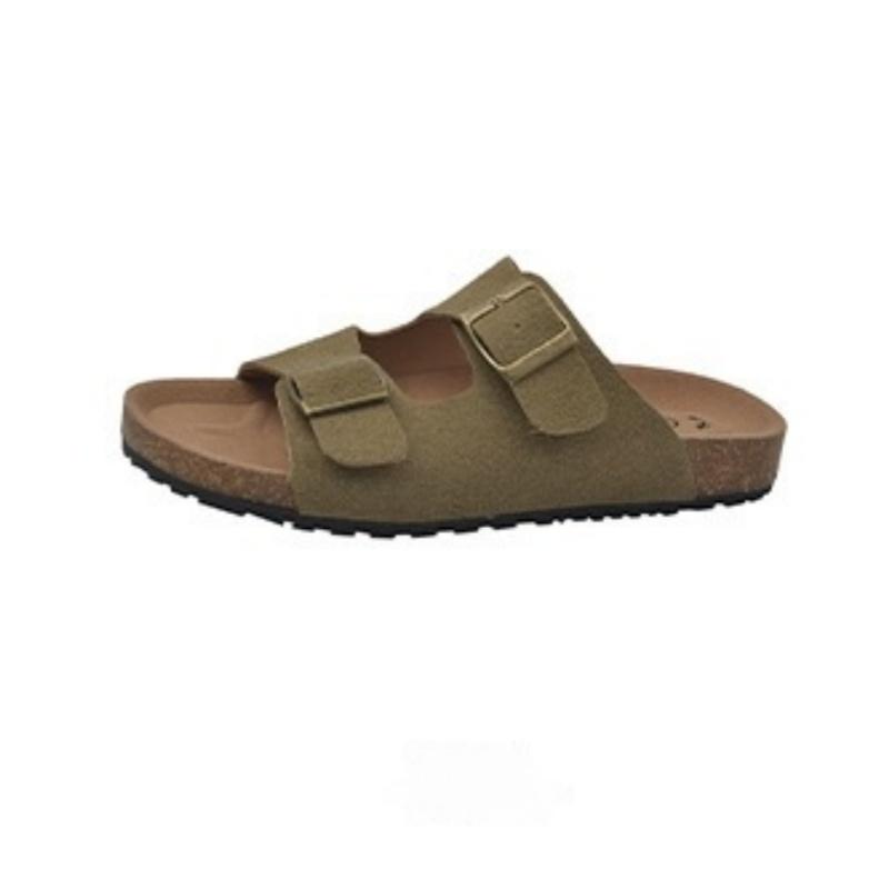 

Fashion New Summer Fashion Women Cork Slippers Summer Classic Buckle Breathable Outdoor Casual Flip Flops Soft Footbed Leather Sandals 41 зелёный
