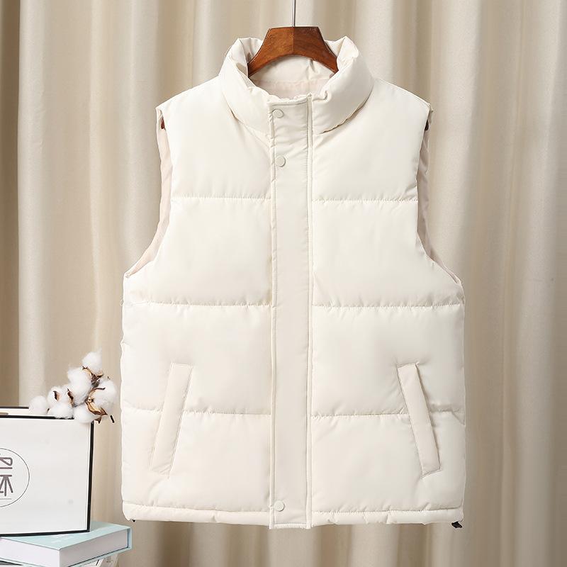 Spring and Autumn new large size fat mm vest women's stand-up collar cotton clothes thickened vest vest warm vest jacket tide