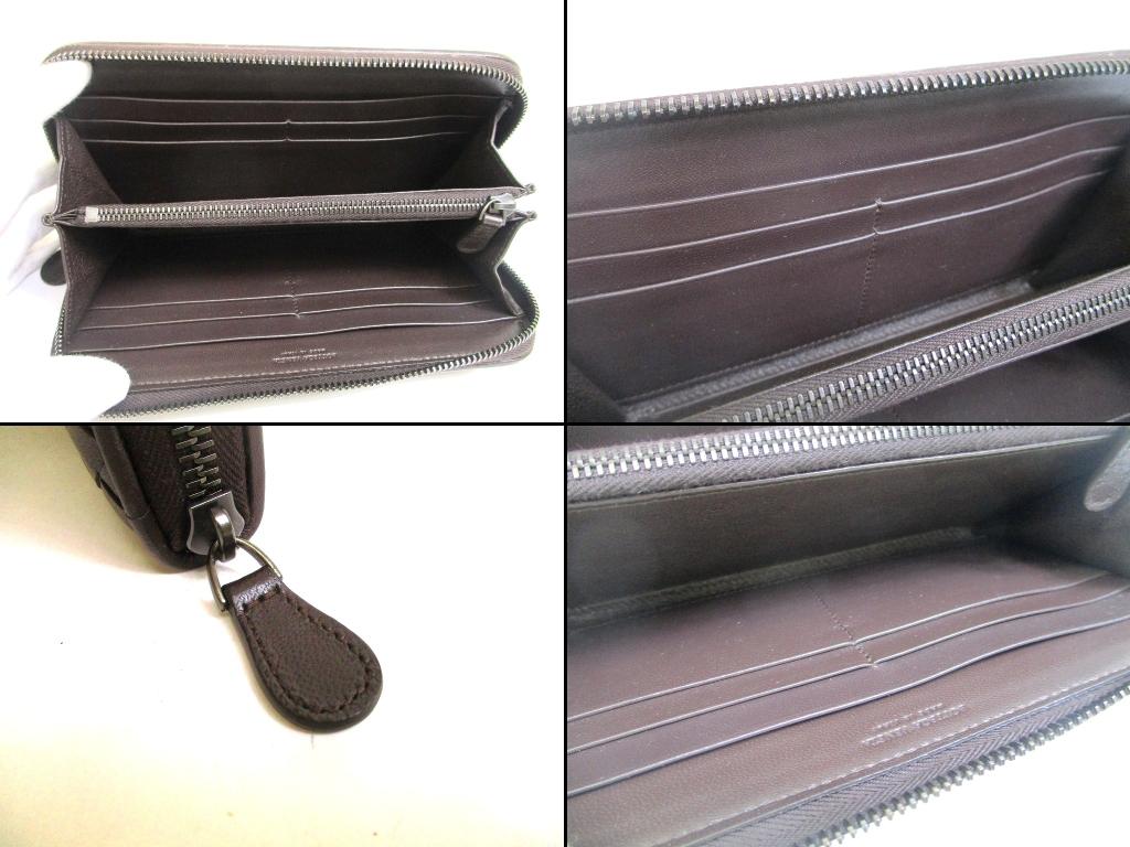 Authentic BOTTEGA VENETA Intrecciato Dark Brown Leather Round Zip Wallet Purse #b245  Open box