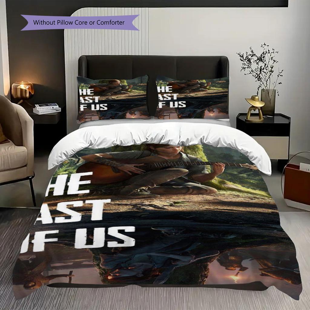 Survival Postapocalyptic World Three-piece set (1 * duvet cover + 2 * pillowcase, without core) 2D Flat Bedding set Duvet cover and pillowcase