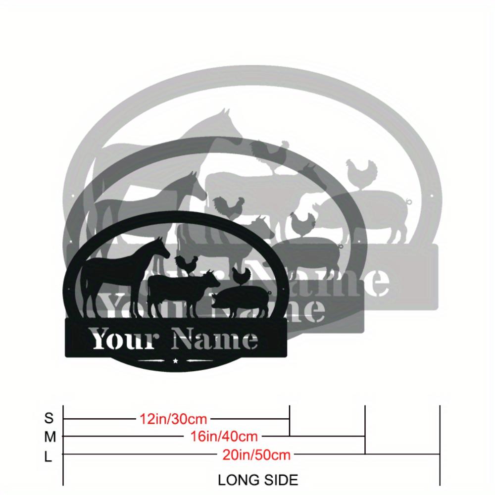 

Metal Wall Art Farmhouse Animal Initial Sign Personalized Farmer Gift Modern Home Decor 30cm