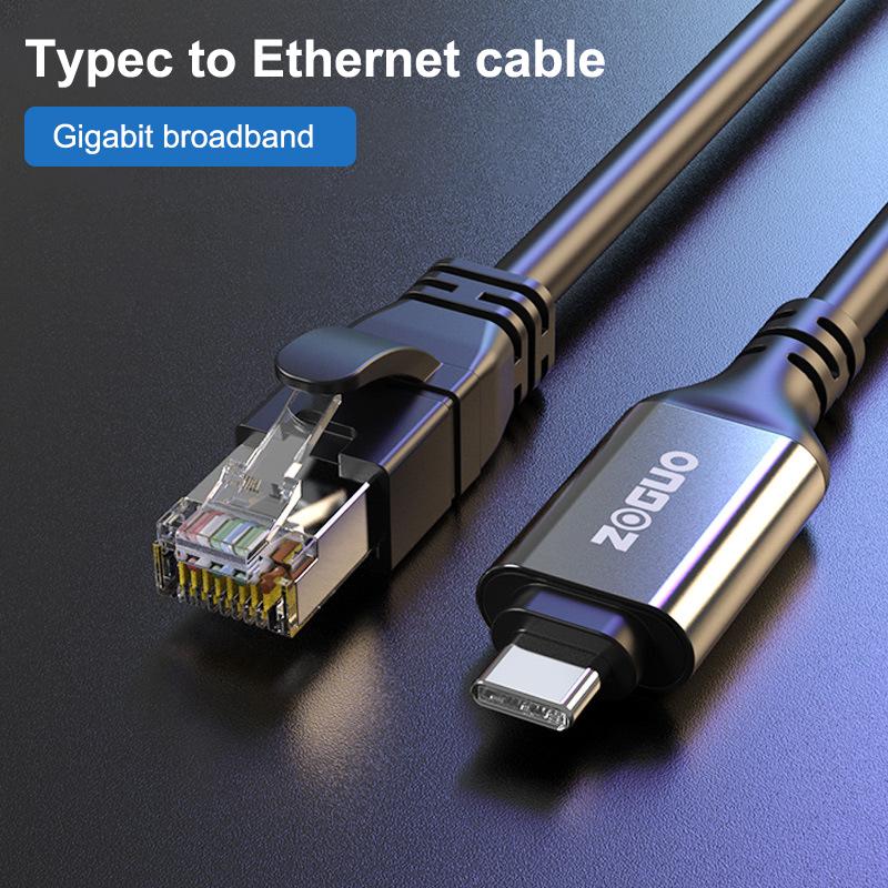Usb Type C To Rj45 Console Cable 1000M Phone Wired Network Adapter For Iphone Ipad Samsung Huawei Xiaomi Laptop Tablet Converter