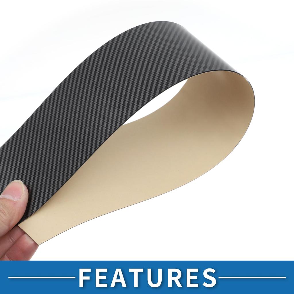 ABSOPRO Door Pillar Window Trim Stickers for Pillar Door Outer Exterior Carbon Fiber Pattern Black for Ford EcoSport Anti-Scratch Posts, Covers,