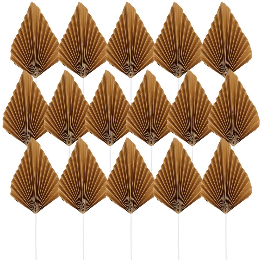 16Pcs Birthday Cake Decor for Girls Women Anniversary Festival Party Dessert Ornament Palm Leaves Cupcake Decoration Picks