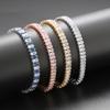 Zircon Bracelet 2.5 * 5Mm Single Row Rectangular Full Diamond, Tennis Multi-Color Bracelet