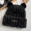 Hat female autumn and winter warm knitted wool snow hat cycling mother fashion ear protection headgear scarf integrated hat