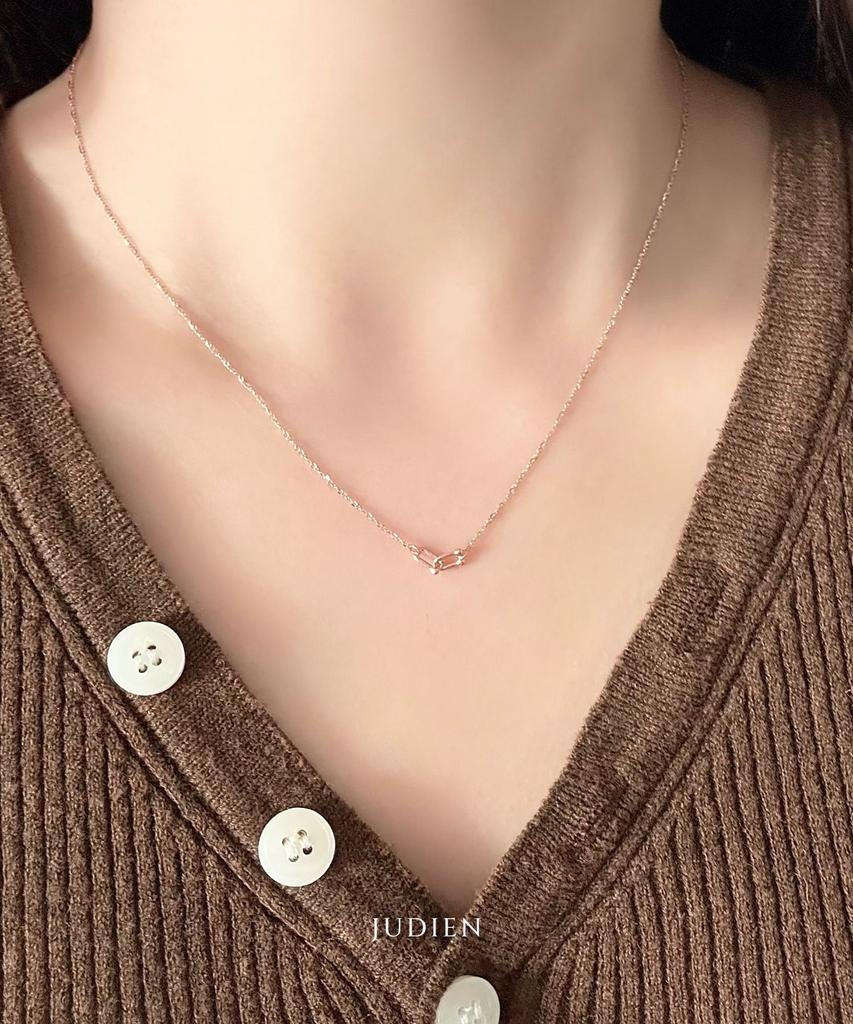 Judien 14K 18K Ball Link Twisted Chain Necklace (Type B)