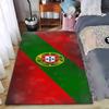 Portugal Flag Design Carpet In Red and Green with Emblem Print Suitable for Use As an Anti-slip for Living Room Bedroom Sofas