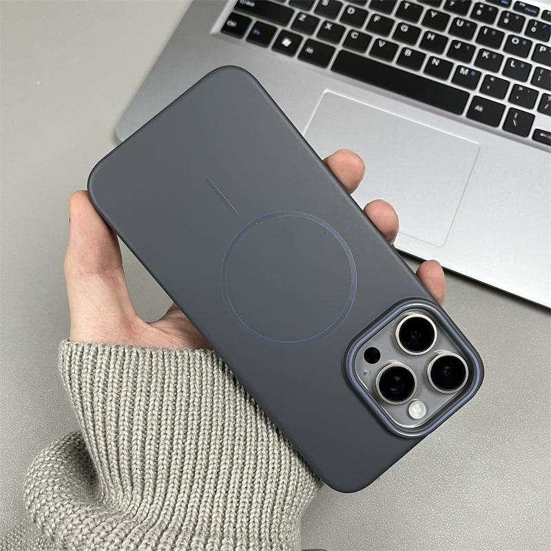 Ultra Thin PC Matte Thin Ring Magnetic Suction Suitable for IPhone 16 Apple 14 Mobile Phone Case 15 ProMax New Protective Case