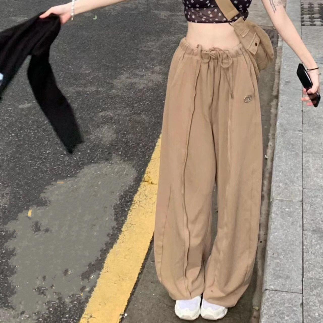 

Женские летние ретро джоггеры с вышивкой и пэчворком, широкие штанины, с нерегулярным дизайном M хаки