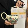 Ins High-value Ceramic Mug Exquisite Afternoon Tea Song Cup Girls Coffee Cup Salad Cup Birthday Gift