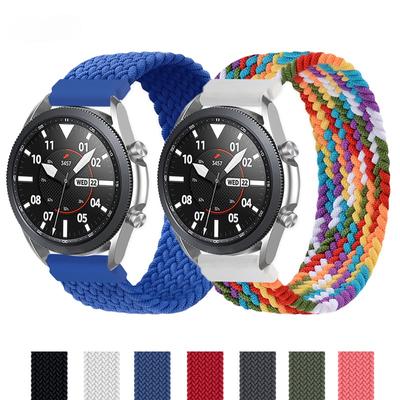 20mm 22mm Braided Solo Loop Band for Samsung Galaxy Watch 3/46mm/42mm/active 2/Gear S3 Bracelet Huawei Watch GT/2/2e/Pro Strap