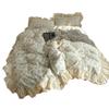 Cotton Double-Layer Yarn 4Pcs Set, Small Lotus Leaf Edge, Fresh Pure Cotton Gauze Quilt Cover, Bed Sheet