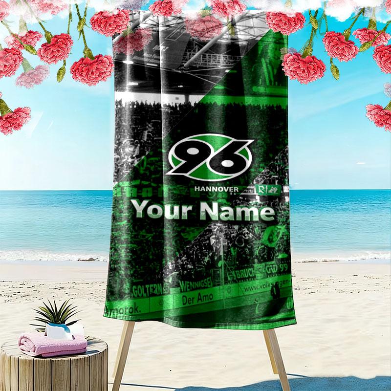 Hannover 96 Custom Name Print Beach Towel, Large Soft Quick Dry Towel for Beach Camping Swimming