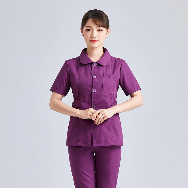 Women's Short Sleeve & Long Sleeve Dark Green Nurse Uniform Set