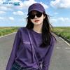 Jeanswest Women's Pure Cotton Loose Fit Long Sleeve T-Shirt