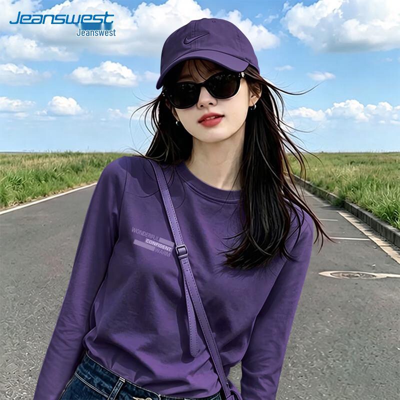 Jeanswest Women's Pure Cotton Loose Fit Long Sleeve T-Shirt