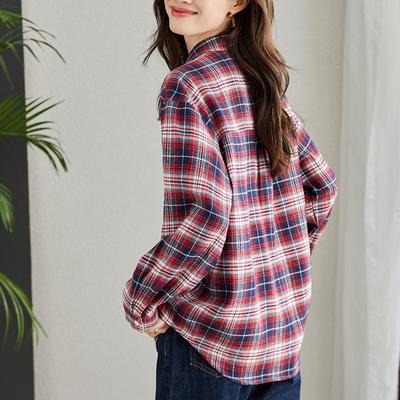Thickened Plaid Shirt Spring New Jacket Literary and Retro Shirt