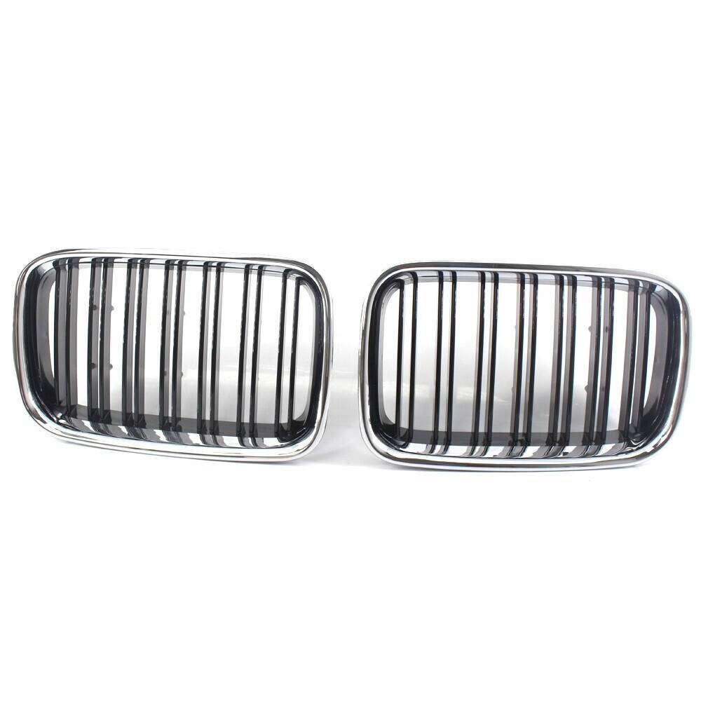 1 Pair Front Hood Bumper Kidney Grilles Grill Chrome for BMW 3-Series E36 Sedan Coupe Touring 1990-1996 51138122237 51138122238