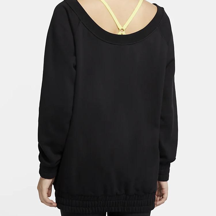 Nike Air Casual Loose Round Neck Pullover Sweatshirt Women Tops Black CU5427-011