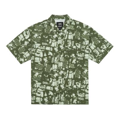 Vans X Pop Mart Dimoo World Artist Collection Casual Loose Fit All Over Print Short Sleeve Shirt Unisex Shirts VN000ZT0HU21