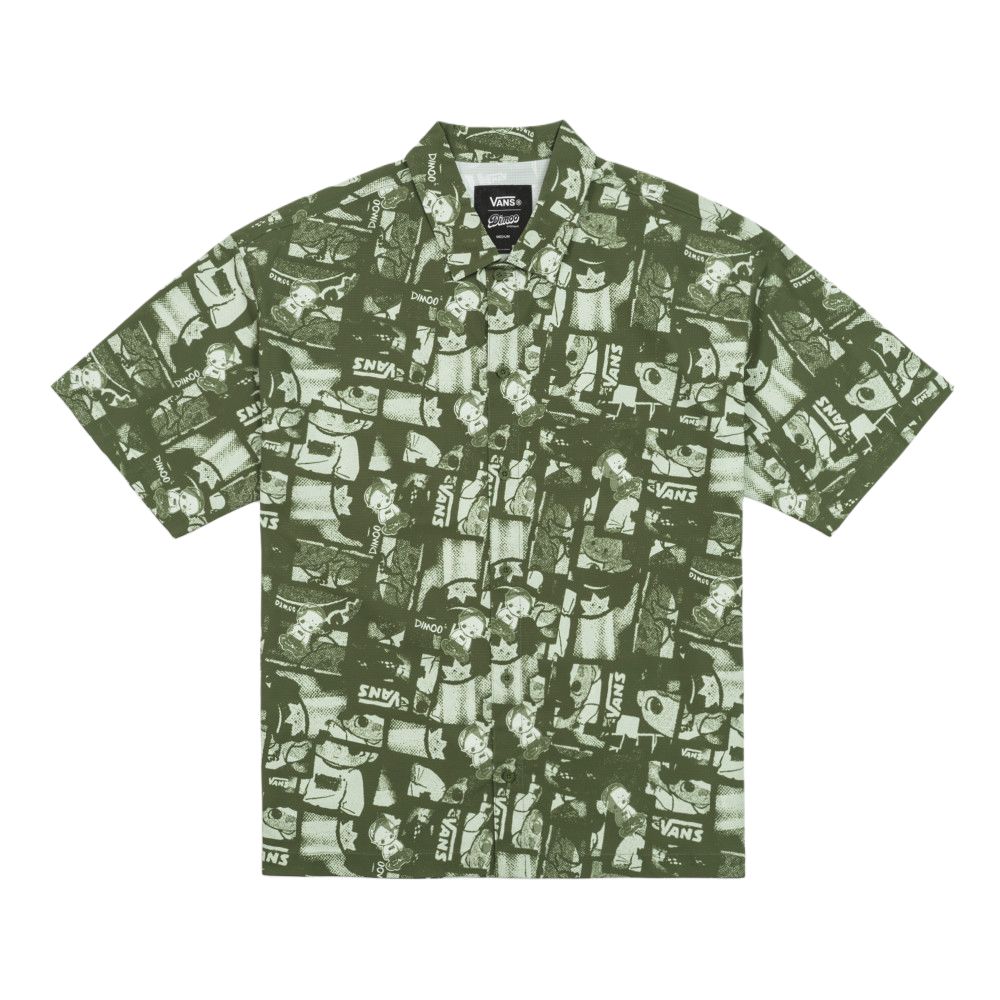 Vans X Pop Mart Dimoo World Artist Collection Casual Loose Fit All Over Print Short Sleeve Shirt Unisex shirts VN000ZT0HU21