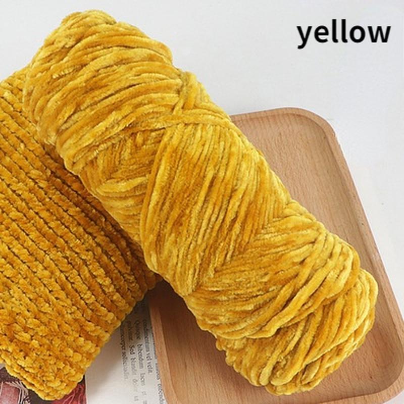 1Pc Chenille Yarn Velvet Yarn Texturized Polyester Blended Cotton Suggest Needle 4MM-5MM