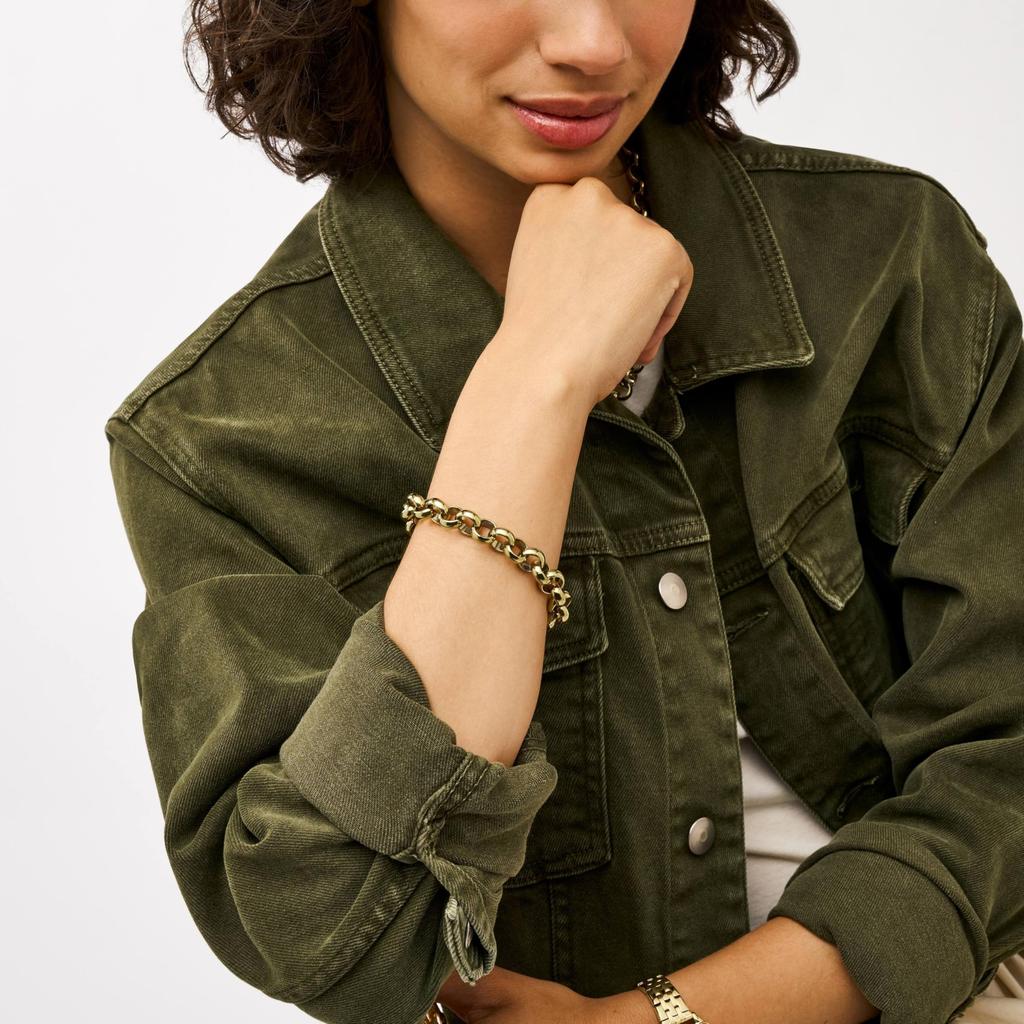 Bracelet chaîne en acier inoxydable doré pour femme Fossil ARCHIVAL BOLD LINKS, JOF01107710