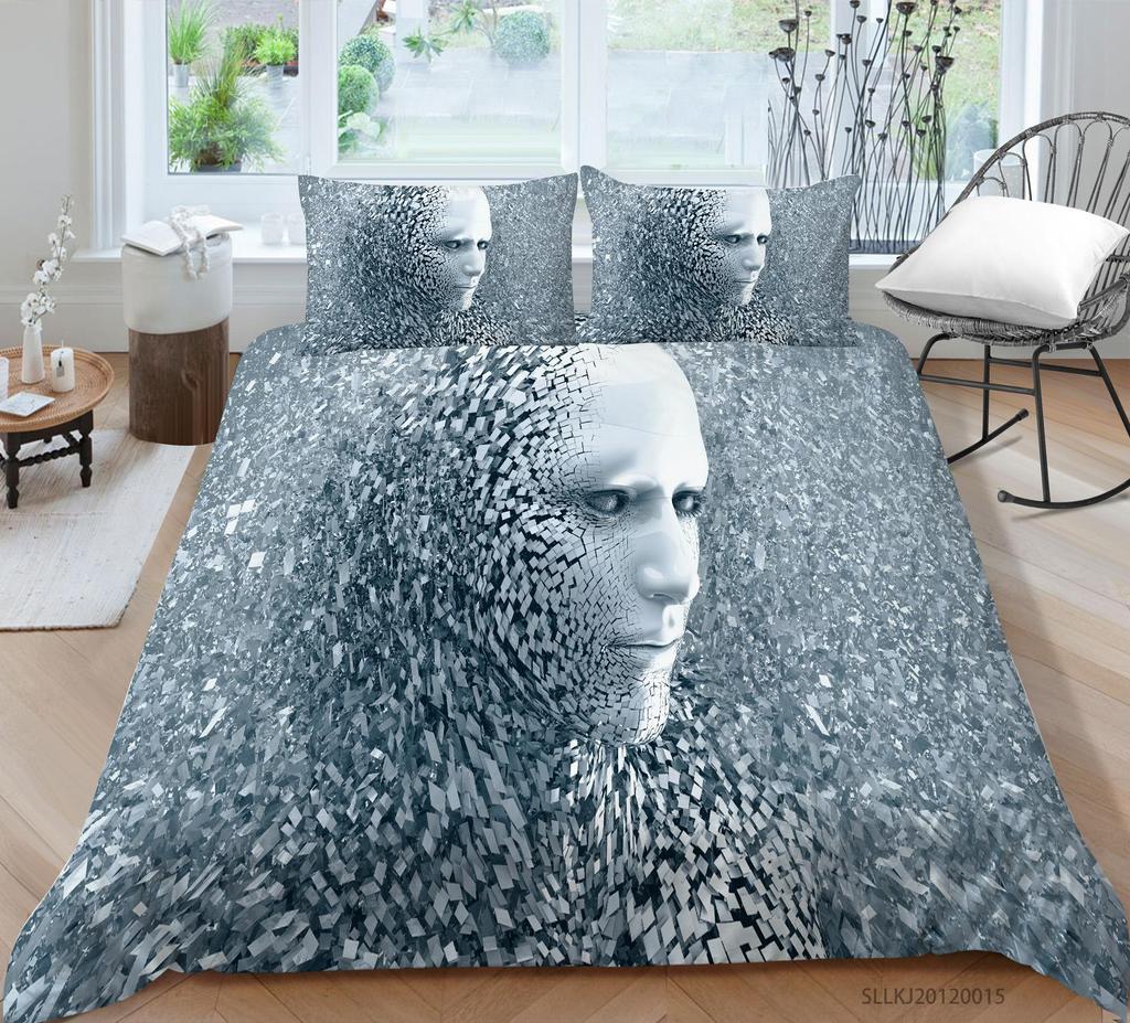 Luxury Furniture Bedding Set New Bedspread 3D Figure Print Family Bedroom Full Size Quilt Cover and Pillowcase Microfiber