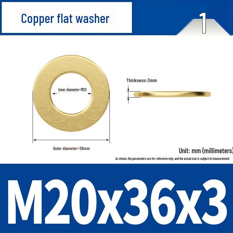 Ultra-Thin Brass Flat Washer Round Shim (Sizes M2-M20)