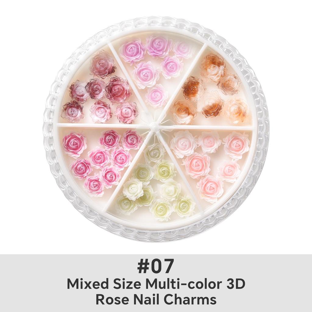 1Box Mixed 3D Nail Charms Resin Bowknot Leaf Pearl Nail Art Decorations DIY Manicure Tools Parts Nail Accessories Boxed