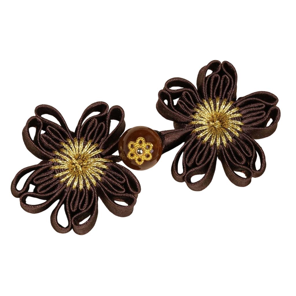 Flower Shape Fabric Cheongsam Button Traditional Chinese Knot Buttons for Dress Cloaks Coat Decorative Sewing Fasteners