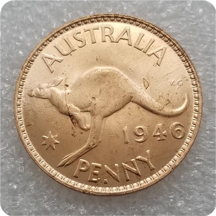 Australie, Pièces Kangourou, Pièces Animalières, 1937, 1946 Dollar d'Argent Pièces Commémoratives, Artisanat Ancien