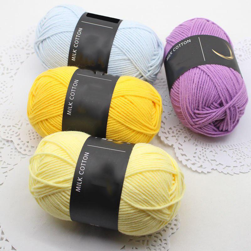 Milk Cotton Yarn 4 Strand Combed Fiber Milk Cotton Medium Fine Yarn Handmade Knitted Sweater Scarf DIY Material Bag