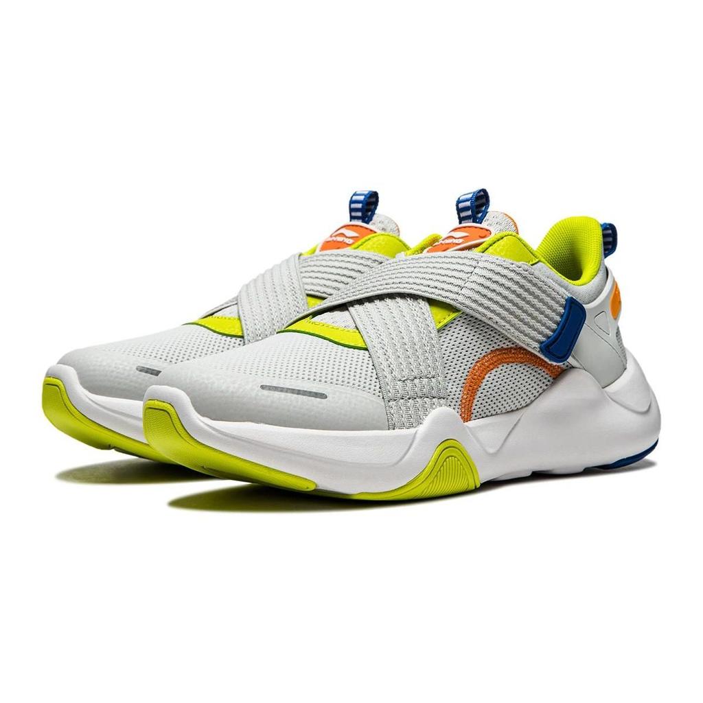 Li Ning Comfortable Versatile Lightweight Durable Casual Shoes Kids Shoes Gray Green YKCU128-1