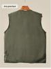 Men's Spring/Autumn Cotton Multi-Pocket Vest - Outdoor, Casual, Sleeveless Jacket for Middle-Aged & Elderly. Perfect for Fishing & Daily Wear.