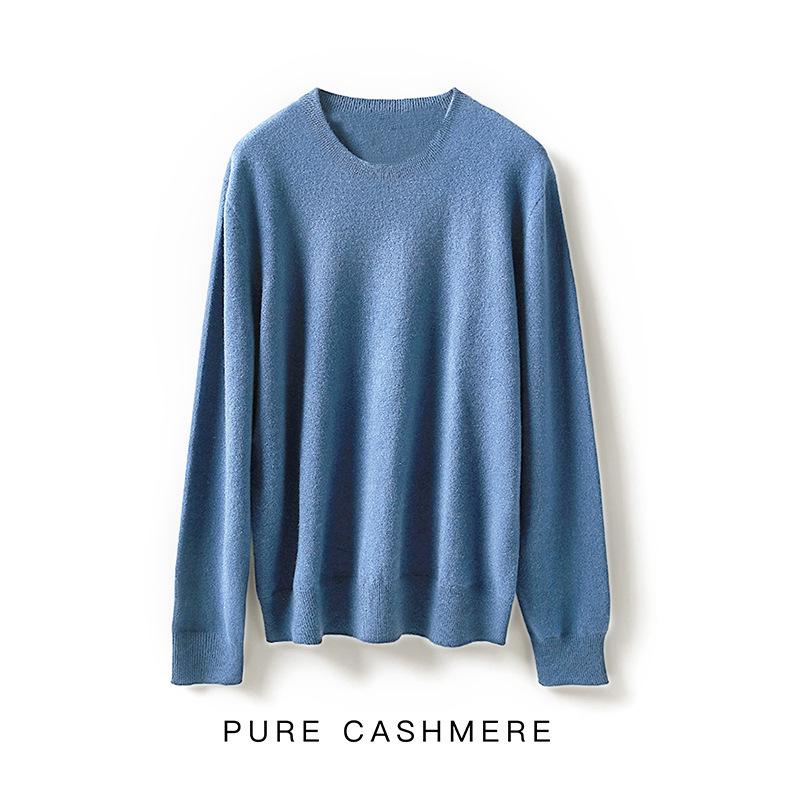 2025 Autumn/Winter Men s 100% Wool Seamless Round Neck Cashmere Sweater - Warm, Pure Color Base Layer. XXL [170/200]