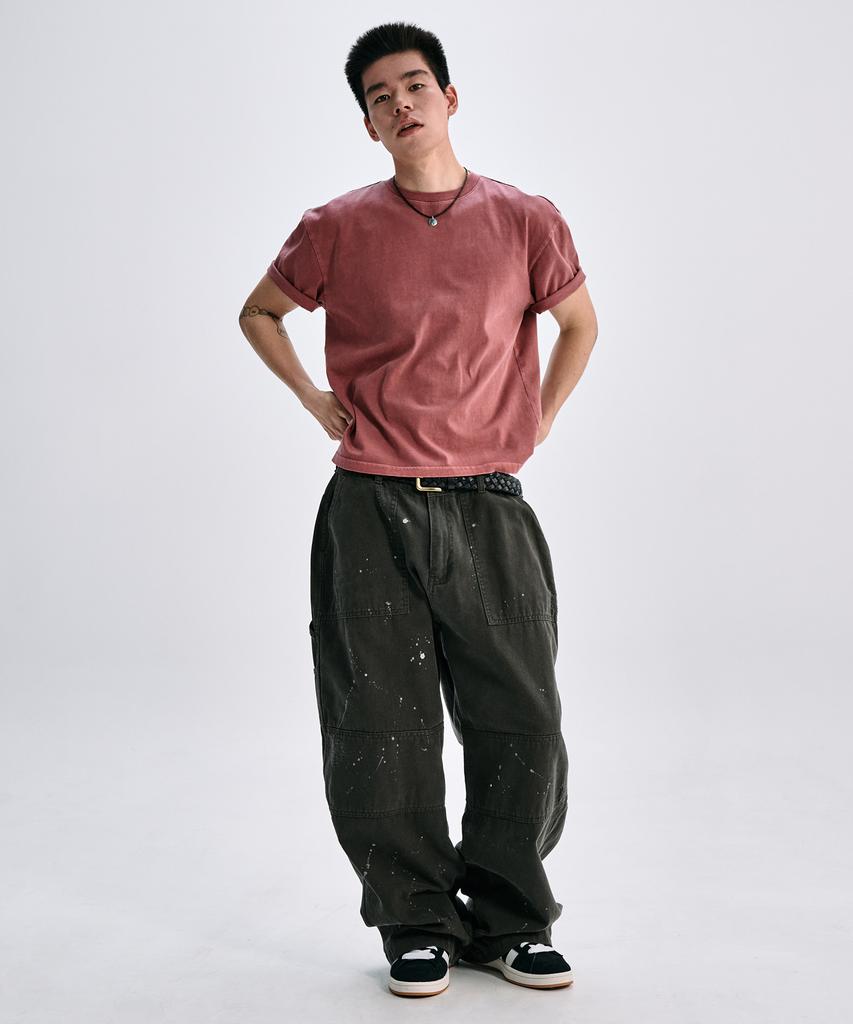 TAKEASY [Special Feature] (2-Pack Cotton 270G) Pigment Crop T-Shirt - 3 Colors