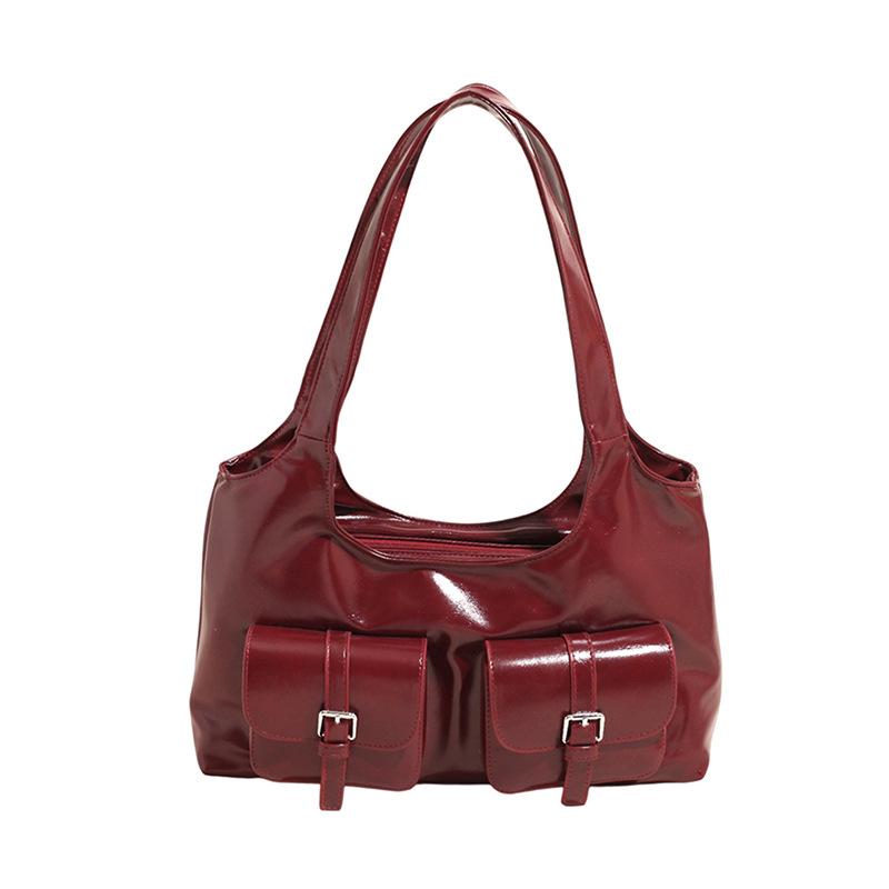 

Large-capacity tote bag, commuter shoulder bag, new versatile high-end underarm bag. красный